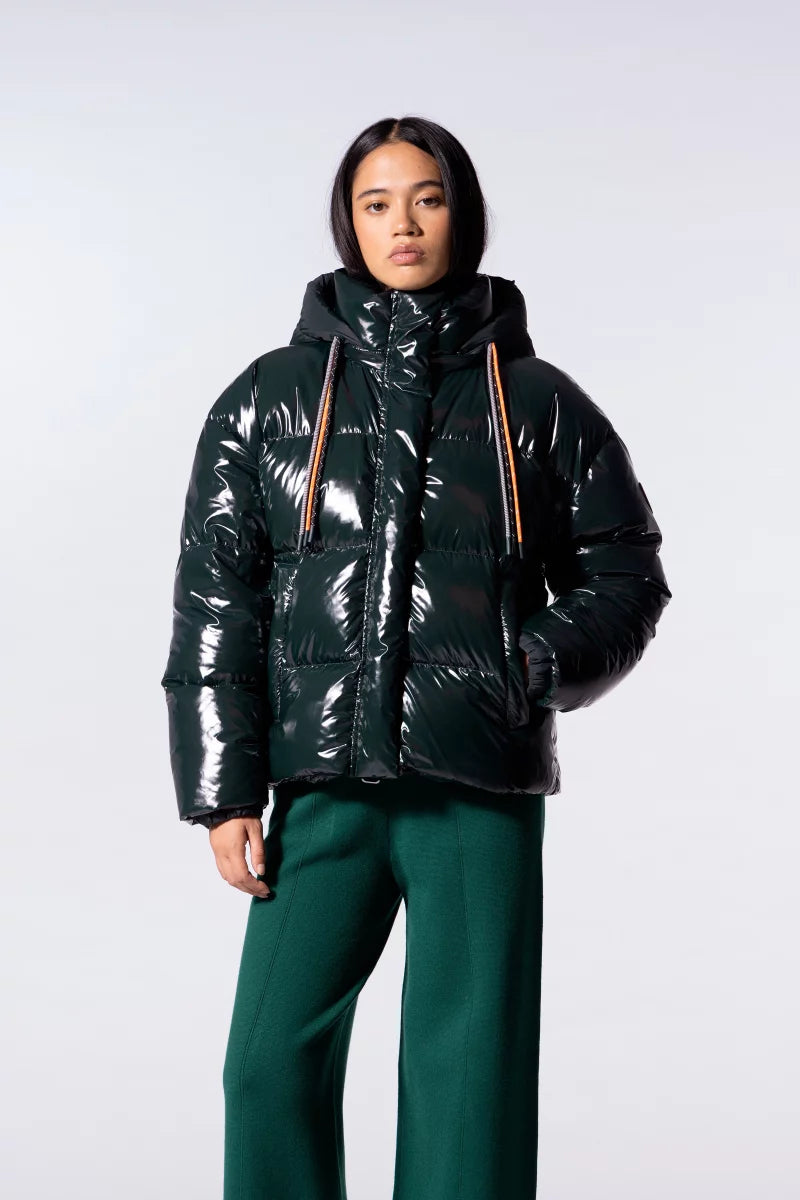 Gertrude - Doudoune brillante dark forest